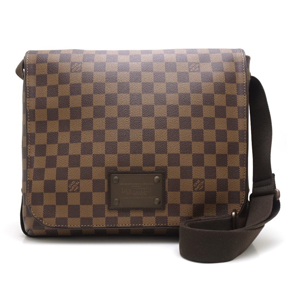 Louis Vuitton Damier Brooklyn MM Ebene Diagonal Shoulder Brown